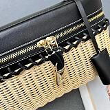 SUPER WHOLESALE | Woven Bamboo and Leather Handbag