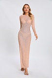 SUPER WHOLESALE |   Beaded  Slim-fit One-shoulder Dress in Nude