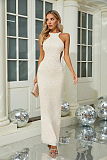 SUPER WHOLESALE |     Slim-fit Long Dress in Apricot