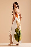 SUPER WHOLESALE | Printed Silk One Shoulder Long Dress