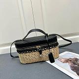 SUPER WHOLESALE | Woven Bamboo and Leather Handbag