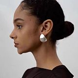 SUPER WHOLESALE | Brushed Arch Teardrop Stud Earrings
