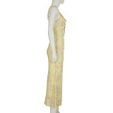 SUPER WHOLESALE | Printed Wave Hem Long Dress