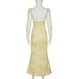 SUPER WHOLESALE | Printed Wave Hem Long Dress