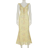 SUPER WHOLESALE | Printed Wave Hem Long Dress