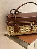 SUPER WHOLESALE | Woven Bamboo and Leather Handbag