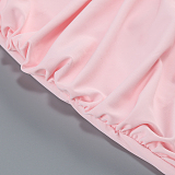 SUPER WHOLESALE |   Embroidered Patchwork Slim-fit Long Dress in Pink