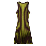 SUPER WHOLESALE | Striped Off-shoulder Knitted Dress
