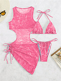 SUPER WHOLESALE |Drawstring Swimwear 3Pieces