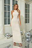 SUPER WHOLESALE |     Slim-fit Long Dress in Apricot