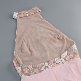 SUPER WHOLESALE |   Embroidered Patchwork Slim-fit Long Dress in Pink