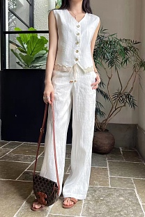SUPER WHOLESALE | Linen Vest Set