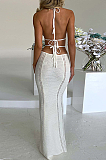 SUPER WHOLESALE | Halter Knitted Long Dress