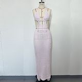 SUPER WHOLESALE | Halter Knitted Long Dress
