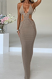 SUPER WHOLESALE | Halter Knitted Long Dress