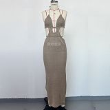 SUPER WHOLESALE | Halter Knitted Long Dress