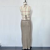 SUPER WHOLESALE | Halter Knitted Long Dress