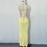 SUPER WHOLESALE | Halter Knitted Long Dress