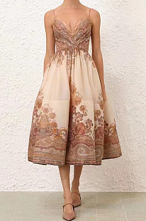 SUPER WHOLESALE | Printed Strapless Flare Dress