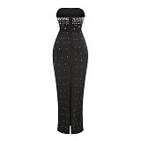 SUPER WHOLESALE | Strapless Beaded Slim-fit Long Dress