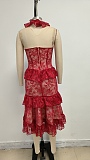 SUPER WHOLESALE | Lace Halter Long Dress