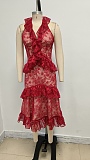 SUPER WHOLESALE | Lace Halter Long Dress