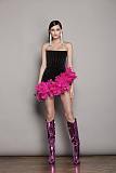 SUPER WHOLESALE | Strapless Feather Hem Mini Dress