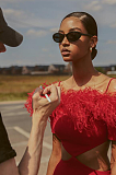 SUPER WHOLESALE | Feather Spaghetee Long Dress