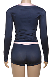 SUPER WHOLESALE | Striped Shorts Set with Long Sleeves Top