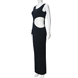 Cut-out Long Dress with One-shoulder
