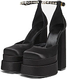 SUPER WHOLESALE | Platform Velvet Skin Heels