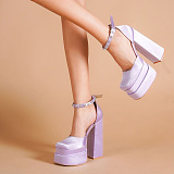 SUPER WHOLESALE | Platform Velvet Skin Heels