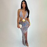 SUPER WHOLESALE | Halter Cut-out Long Dress