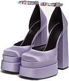 SUPER WHOLESALE | Platform Velvet Skin Heels