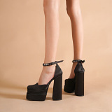 SUPER WHOLESALE | Platform Velvet Skin Heels