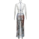 SUPER WHOLESALE | Halter Cut-out Long Dress