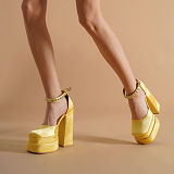 SUPER WHOLESALE | Platform Velvet Skin Heels