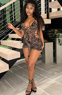 SUPER WHOLESALE | Leopard Stretch Romper