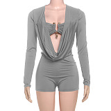 SUPER WHOLESALE | Plunging Neck Romper