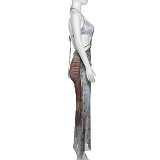 SUPER WHOLESALE | Halter Cut-out Long Dress