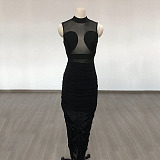 SUPER WHOLESALE | Patch Work Mesh Dress