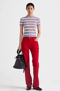 SUPER WHOLESALE | Striped Cotton Jacquard Top