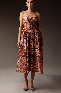 SUPER WHOLESALE | Leopard Print Midi Dress