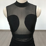 SUPER WHOLESALE | Patch Work Mesh Dress