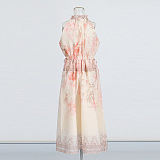 SUPER WHOLESALE | Rose Printed Off-shoulder Long Dress