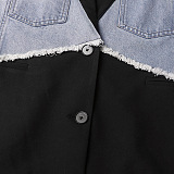 SUPER WHOLESALE | Patchwork Denim Blazer