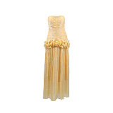SUPER WHOLESALE | Strapless Ruffles Gown