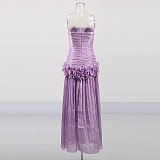 SUPER WHOLESALE | Strapless Ruffles Gown