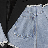 SUPER WHOLESALE | Patchwork Denim Blazer