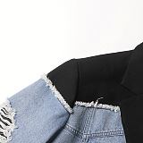 SUPER WHOLESALE | Patchwork Denim Blazer